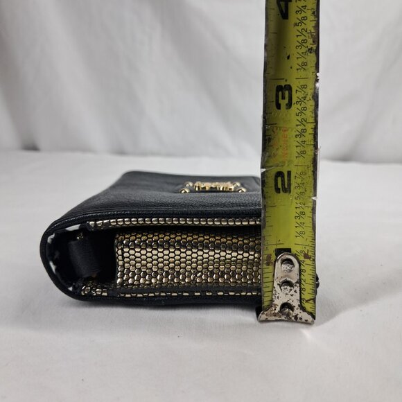 Juicy Couture Tech Wallet Wristlet Black Gold Leather - Picture 13 of 16